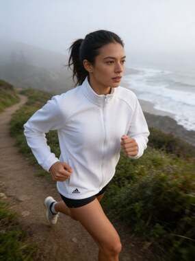 adidas Women's Ultimate365 Textured Full-Zip Golf Jacket White XL